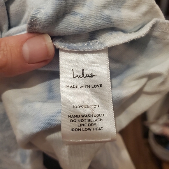 Lulus On A Road Trip Blue Tie-Dye Short Sleeve Romper Active Oversized Casual XL - Picture 7 of 14